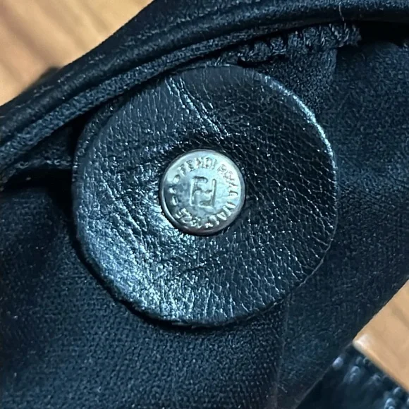 Authentic Fendi Mamma Baguette Shoulder Bag Black Mini Croissant - Picture 15 of 16